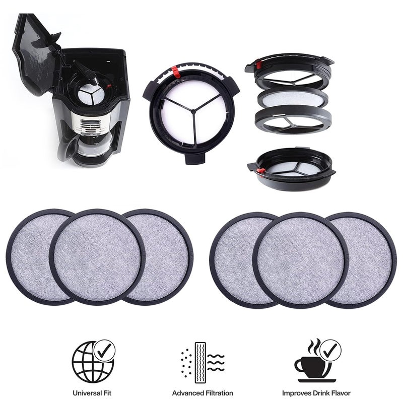 BRENSTEN Coffee Filter Disks With Frame for Mr. Coffee Brewers Coffee Machines - 6 Pcs Coffee Filters and 1 Filter Holder Frame Compatible With MrCoffee Brewers Machines (1 Disk Frame + 6Pcs Filter Disks) - Image 3